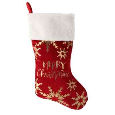Украшение декоративное Chomik шкарпетка новорічна 50 см, диз. сніжинки, червона, зелена (5900779900219_2) Винница