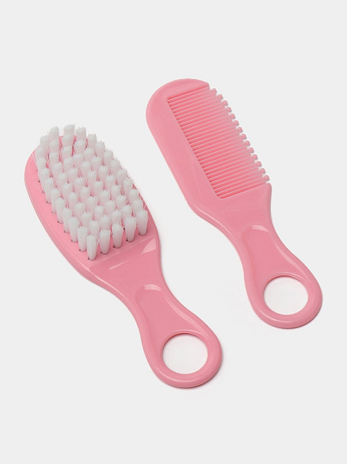 Набор для новорожденных, маникюрный 10 предметов : расческа, ножницы,кусачки,пилочка,пипетка для детей,розовый Каменец-Подольский - изображение 5