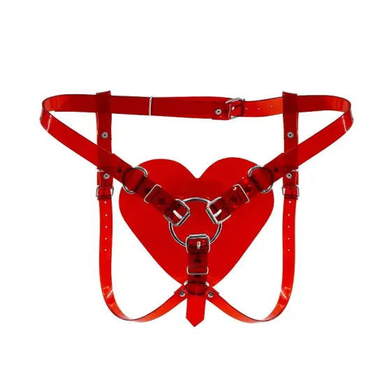 Трусики Серце для страпону Feral Feelings - Hearts Strap-on Belt Red Trasparent Львів