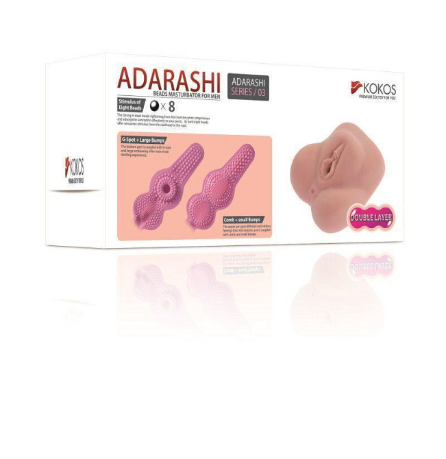 Мастурбатор-вагіна двошаровий Kokos Adarashi -3 Double Layer Sex Aura Київ - фото 7