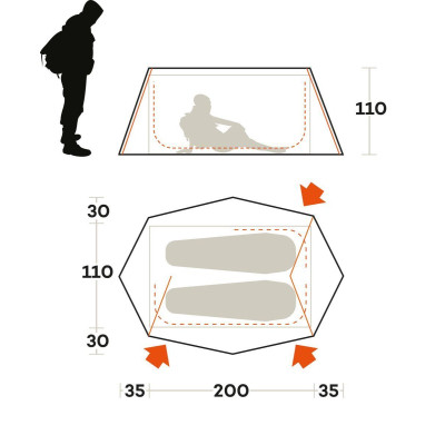 Намет Ferrino Den 2 Blue (91218QOB) (931783) Вінниця - фото 2