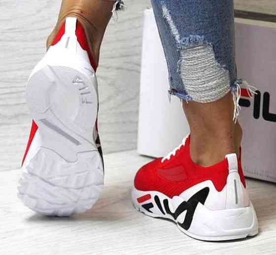 Кроссовки FILA Красные Женские Сеточка Фила Тканевые Легкие (размеры: 41,42,43) Днепр