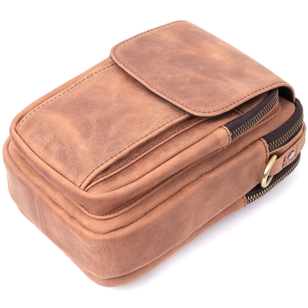 Винтажная сумка для мужчин из натуральной кожи Коричневый (Vintage) Киев - изображение 9