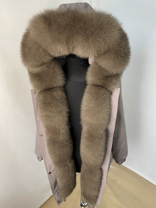 Парка женская с мехом песца под Соболь Пудровый р50 75 см Харьков - изображение 5