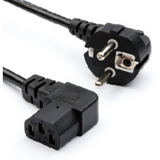 Кабель питания Schuko угловой PC-186A CEE7/17-C13, 1.2M, 0.75mm, евровилка под 90 градусов, OEM Q25/ Полтава