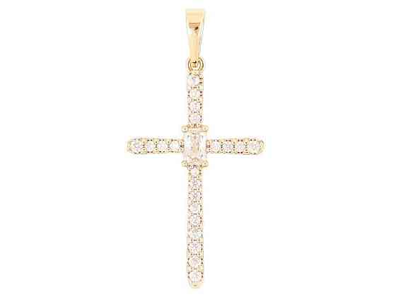 Кулон Позолота 18K Крест с цирконием» для цепочки до 6мм (262407) ТМ Xuping Киев