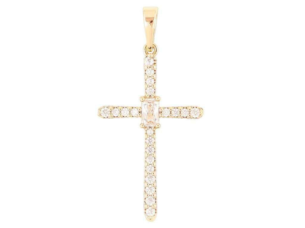 Кулон Позолота 18K Крест с цирконием» для цепочки до 6мм (262407) ТМ Xuping Киев - изображение 1