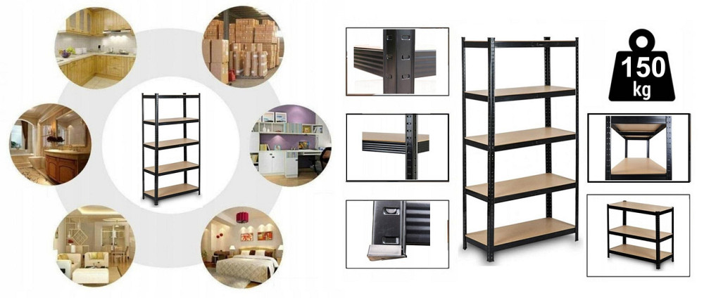 Металевий поличний стелаж вітрина з полицями Siker G7030 150х70х30 см Київ - фото 9