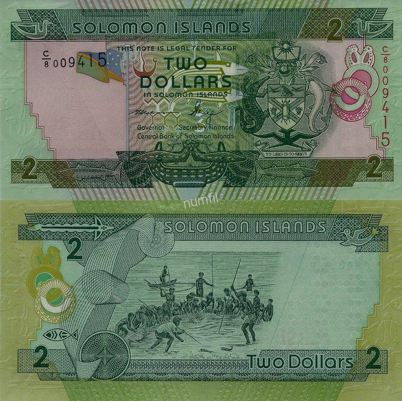 Соломонові о - ви/ Solomon 2 dollars 2011 UNC Полтава - фото 1
