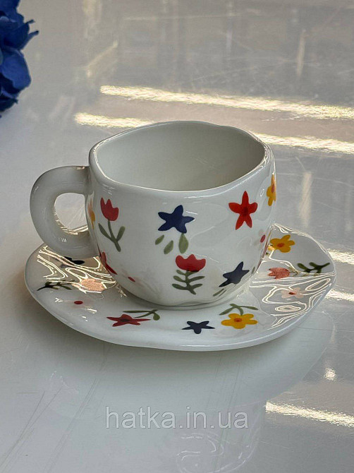 Чашка з блюдцем кераміка Olens "Квіткова" 300 мл 8030-394 Київ - фото 6