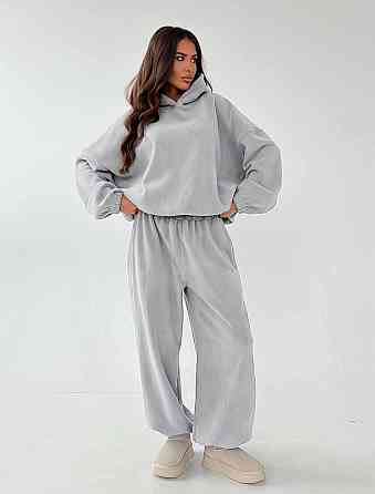 Женский теплый прогулочный костюм двойка двойной флис Серый, 46 Одесса