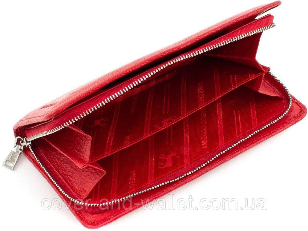 Красный кожаный кошелек клатч с ремешком для руки Marco Coverna MC 6056 Киев - изображение 4