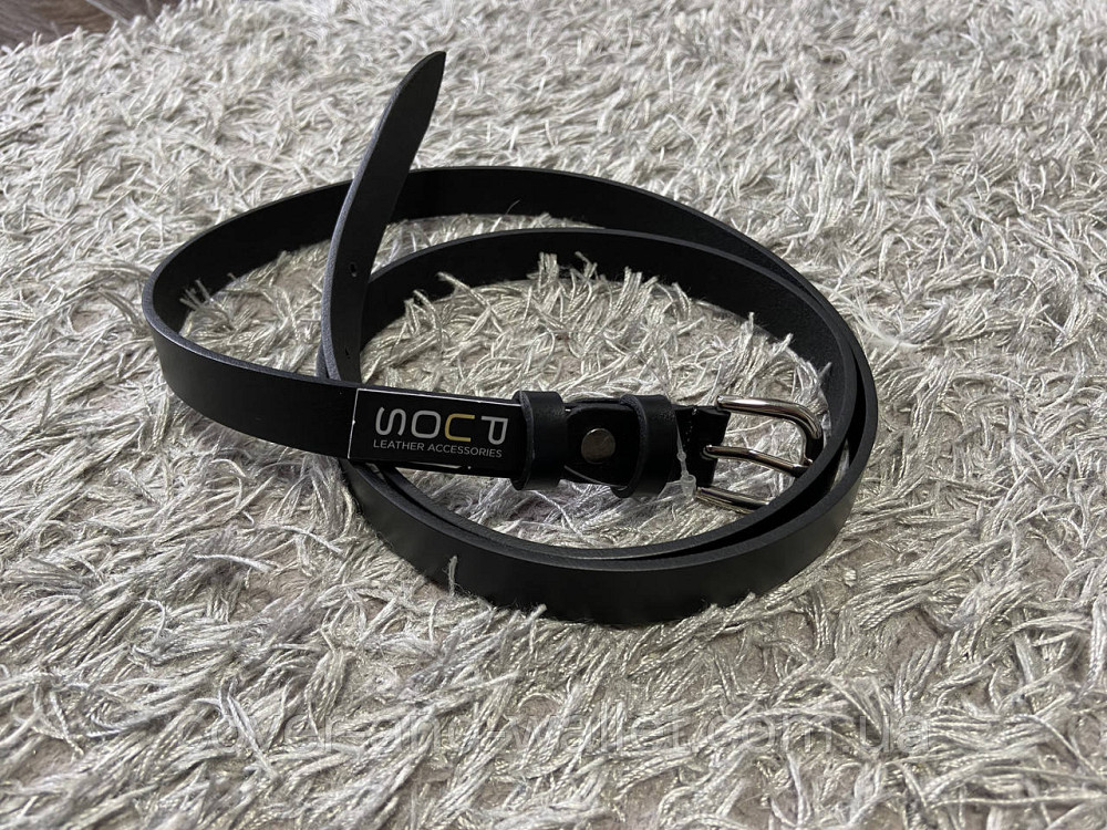 Черный классический женский ремень из натуральной кожи 20 мм PS Leather Киев - изображение 3