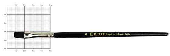Пензель білка плоска Classic 3016 № 4 коротка ручка KOLOS 6 Київ