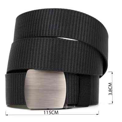 Ремень Vintage Текстильный с серебристой пряжкой Черный (20541) Винница