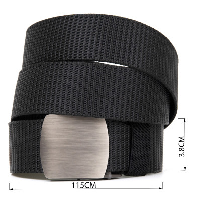 Ремень Vintage Текстильный с серебристой пряжкой Черный (20541) Винница - изображение 3