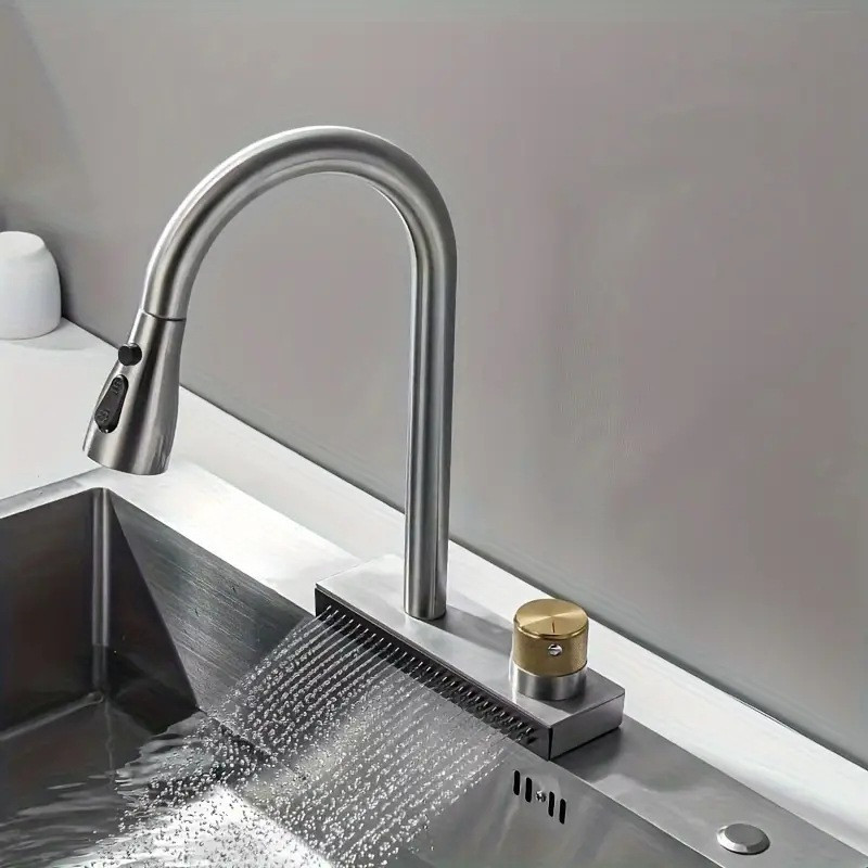 Смеситель для кухни Mixxus FOL-014 Graphite (цвет графит) с выдвижной лейкой и функцией 