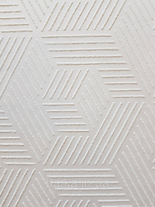 Шпалери під фарбування вінілові на флізеліні Sintra Paint by 1.06x25 м смуги фігури ромби білі 541159 Київ - фото 2