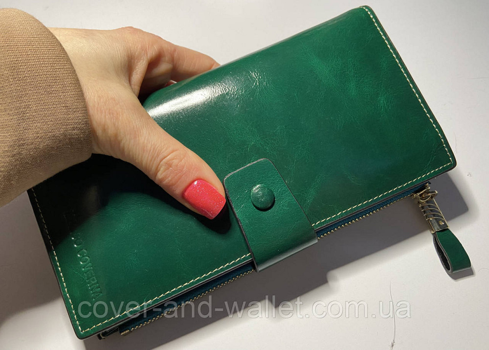 Зелений жіночий гаманець клатч з гладкої шкіри Marco Coverna 8653 Київ - фото 10