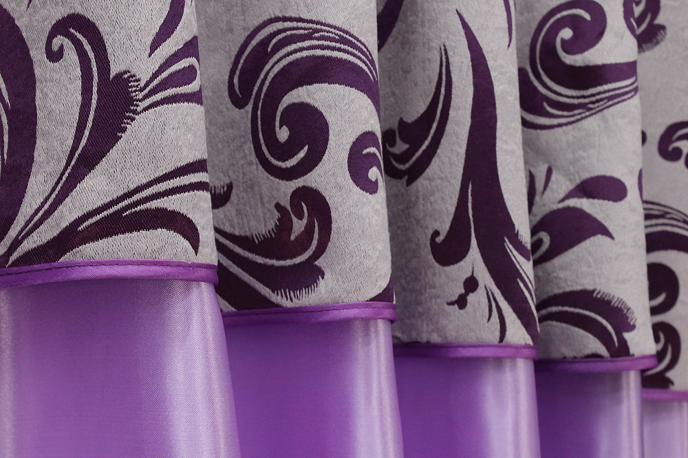 Кухонні штори VR-Textil № 073к з ламбрекеном і підхватами бузковий з фіолетовим 250х170 см (52-0955) Київ - фото 5