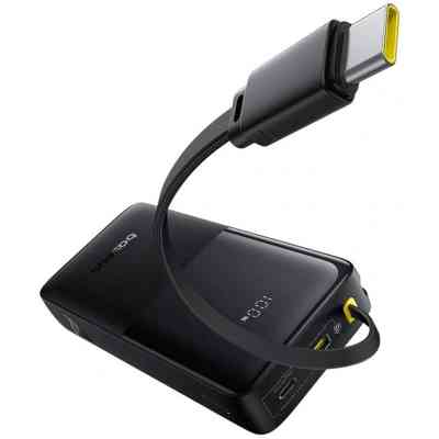 Батарея универсальная Baseus Bipow 2 Digital Display 20000mAh 20W with Built-in USB-C Cable Black (P10077101113-01) Вінниця