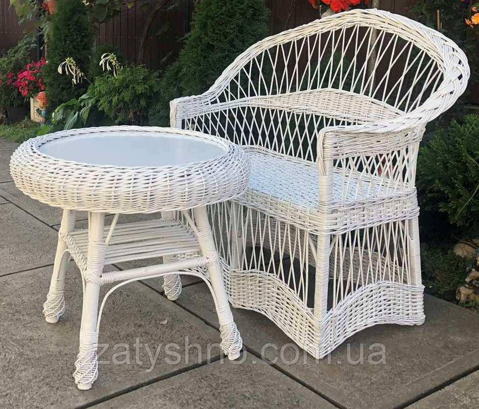 Диван и стол плетеный |Мебель из лозы  диваном |мебель плетеная белая со столом журнальным Киев - изображение 1