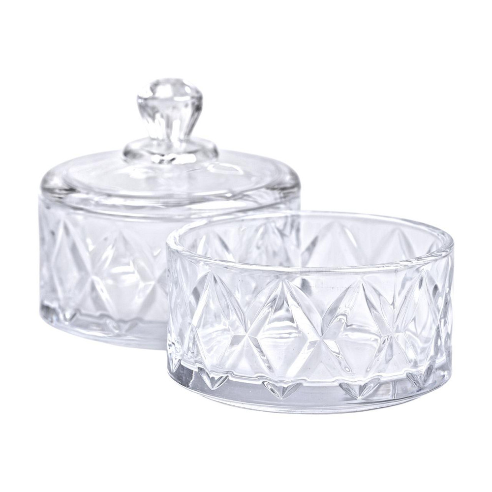 Yiwu Цукерниця скляна з кришкою Ø 10 см дворівнева HP-YH-79 Киев - изображение 4