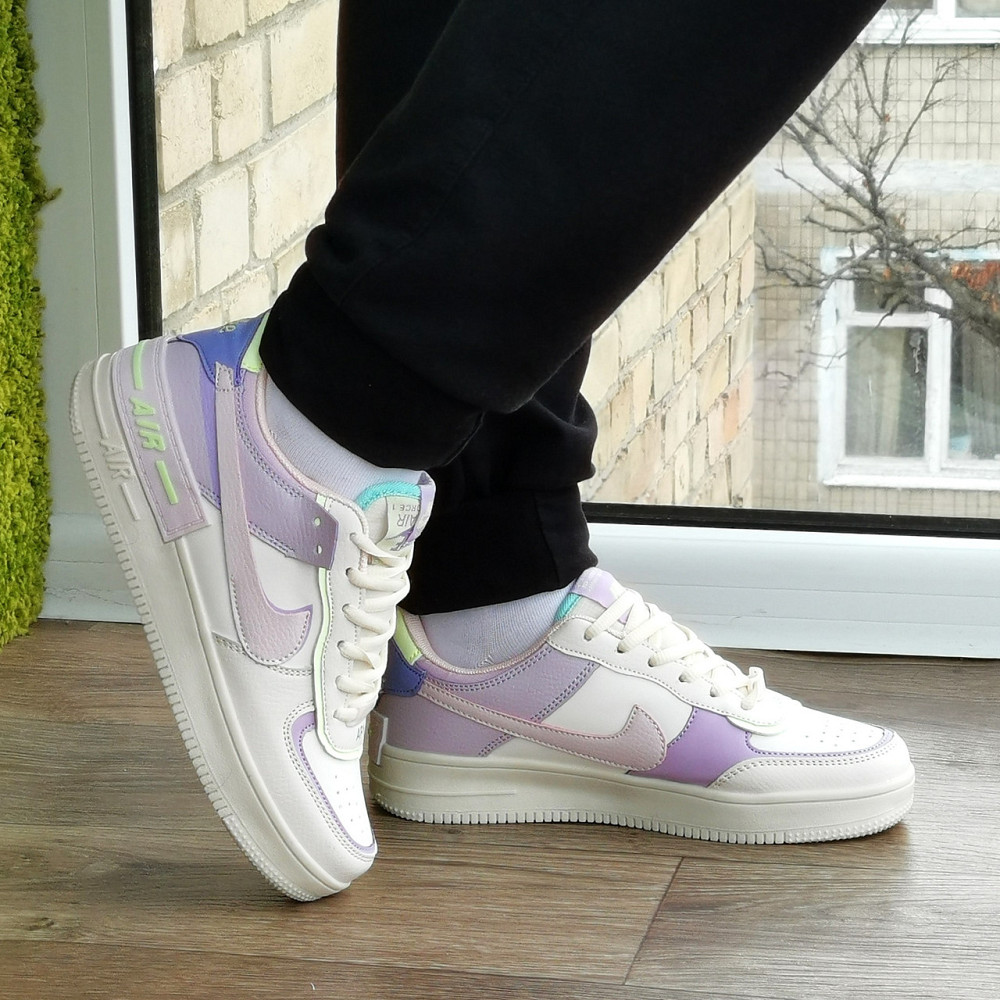 Кросівки Nike Force Білі Жіночі Квітн Шкіряні Форси Різнобарвні Найк (розміри: 36,37,38,39,40,41) - 25 Дніпро - фото 2