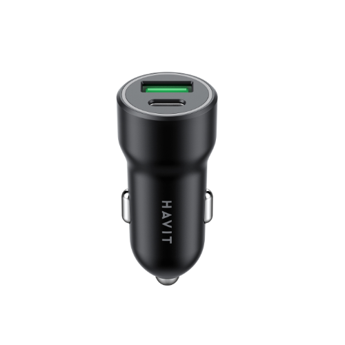Автомобільний зарядний пристрій Havit HV-CC613 USB+Type-C QC+PD чорний Житомир