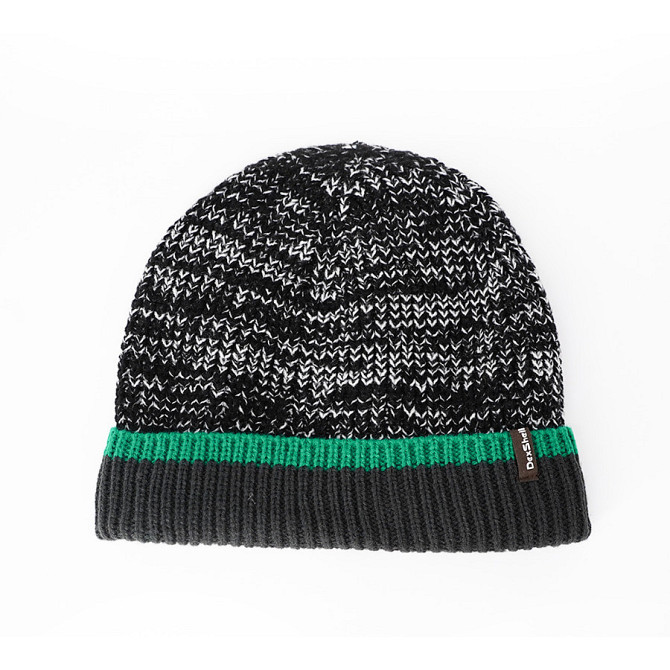 Водонепроницаемая зимняя шапка Dexshell Cuffed Beanie размер S/M (56-58 см) Черная с зеленой полосой Винница - изображение 3