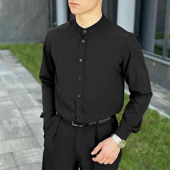 Чоловіча чорна сорочка з довгим рукавом Pobedov Legend Київ