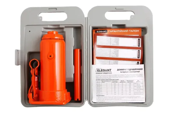 Домкрат гідравлічний 5 т 197-388м пласт. уп. Elegant Вінниця