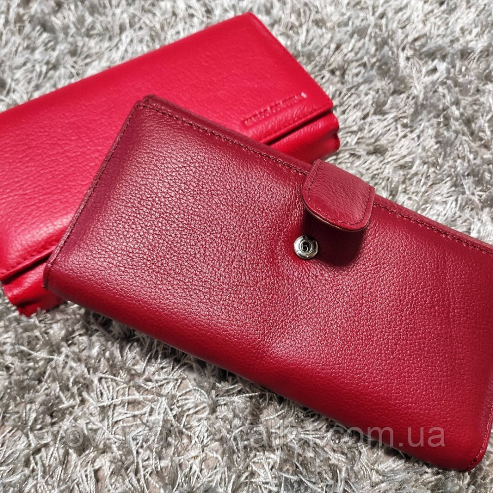 Бордовый женский кошелек на магнитах под много карт Marco Coverna Киев - изображение 3