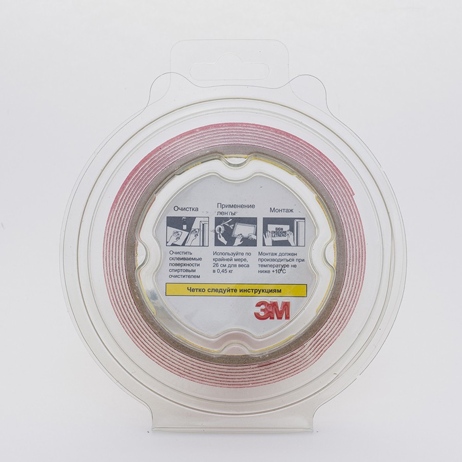 Скотч двосторонній монтажний 12мм х 2м 3M 4910F "Heavy Duty" прозорий, 49212 Київ - фото 2