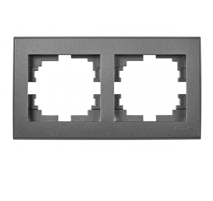RAIN антрацит Рамка горизонтальна 2-а з боковою вставкою Лезард Житомир - фото 1