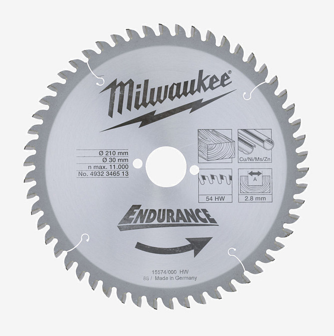 Диск пиляльний MILWAUKEE, Ø210/30мм, 54 зуб. Одеса - фото 1