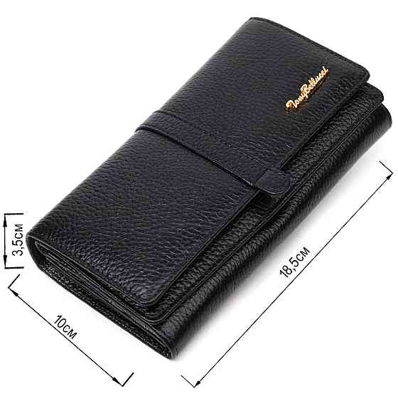 Классический женский кошелек с большим количеством отделений из натуральной кожи Tony Bellucci 21961 Черный Киев