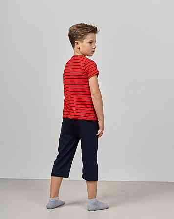 Комплект з капрі для хлопчика Tom John - Смужки Scooter 89156 7-8, Червоний Київ