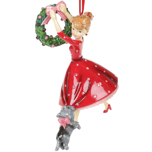 Декоративная фигурка на подвесе Девушка с венком, 16см Житомир - изображение 1