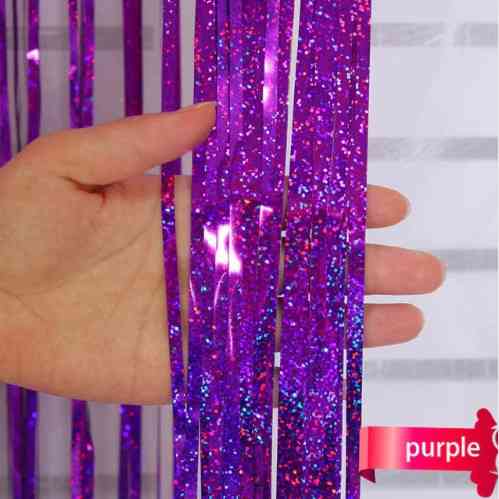 Шторка для фотозоны дождик с голограммой 3 м на 1 м фиолетовый Киев