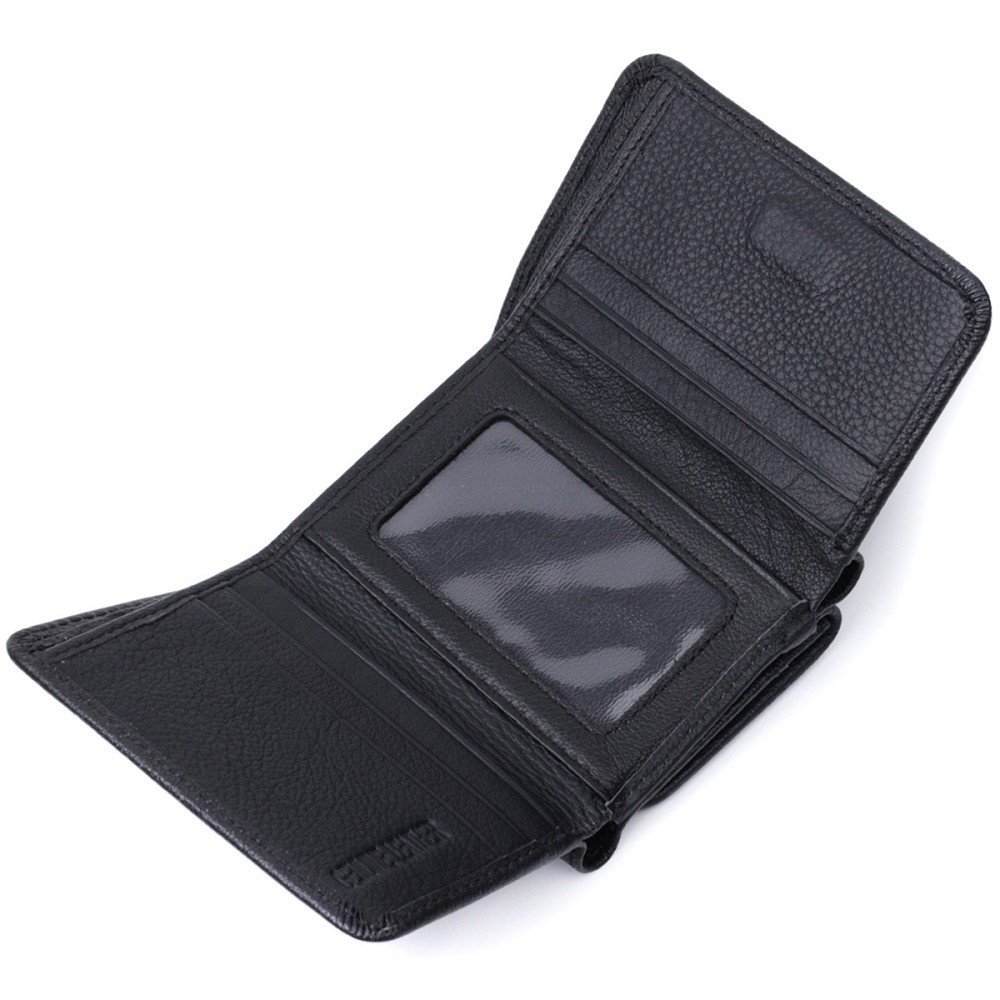 Красивое женское портмоне с монетницей из натуральной кожи ST Leather 22728 Черный Киев - изображение 10