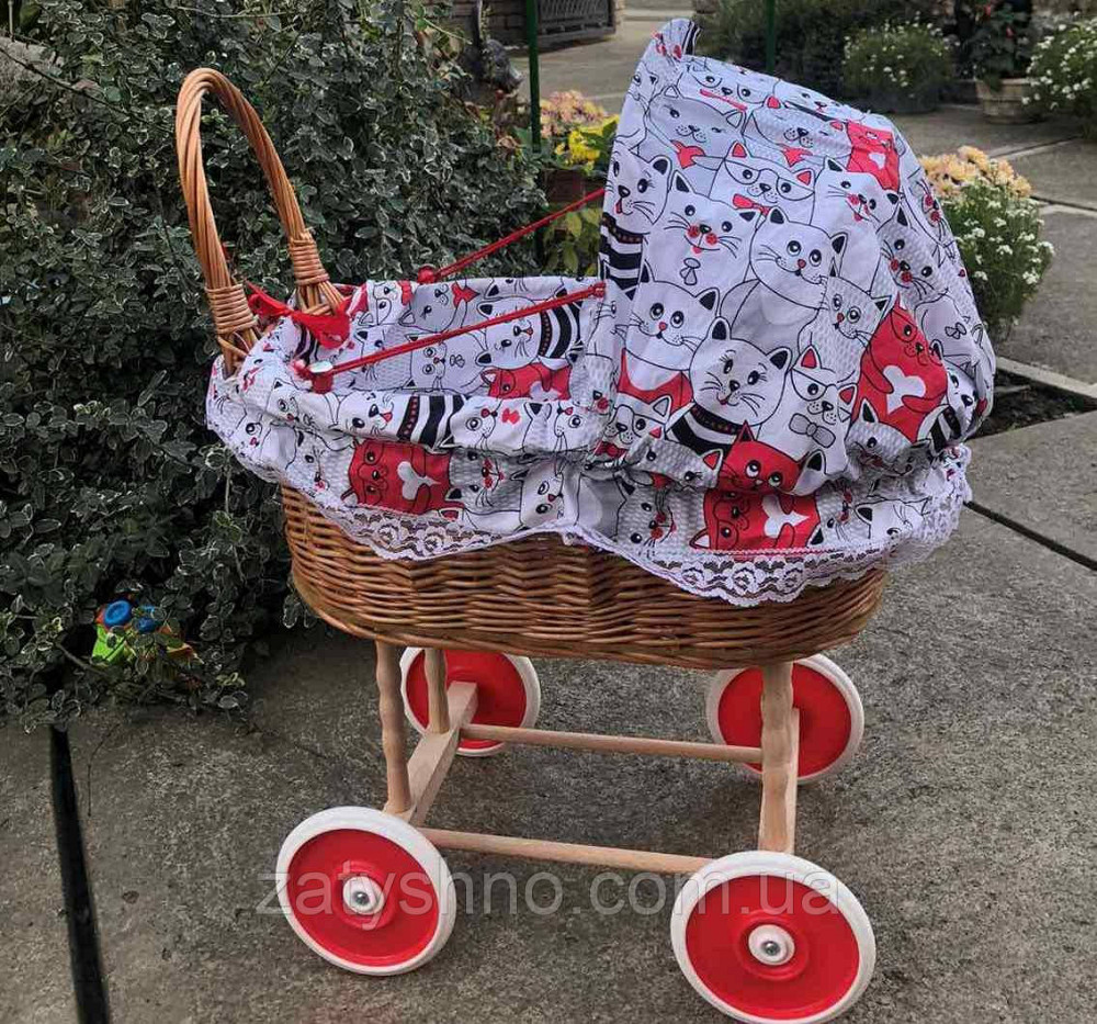 Дитячий візочок плетений для ляльки з лози Київ - фото 7
