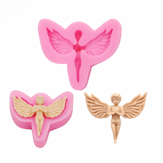 Молд силіконовий Ангел 53 на 44 мм рожевий Київ