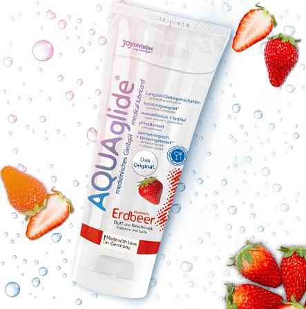 Съедобный лубрикант AQUAglide Strawberryна водной основе со вкусом клубники, 100 мл Sex Aura Киев