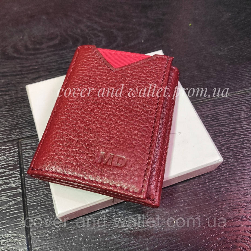 Жіночий міні гаманець із натуральної шкіри червоного кольору MD 610 Київ - фото 1