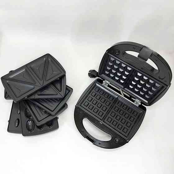 Гриль многофункциональный для дома Crownberg, Гриль электрический для кафе со сменными насадками KE-18 Львов