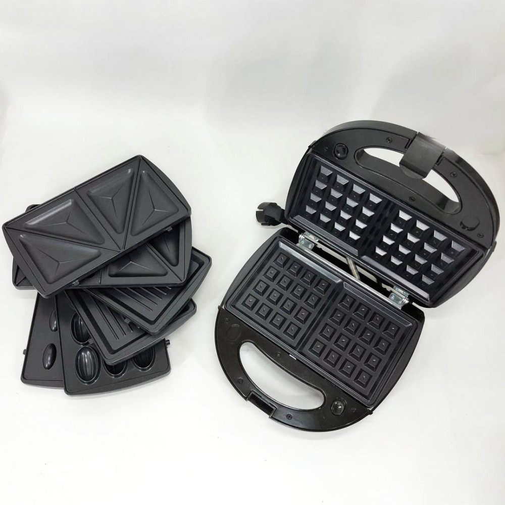 Гриль многофункциональный для дома Crownberg, Гриль электрический для кафе со сменными насадками KE-18 Львов - изображение 4