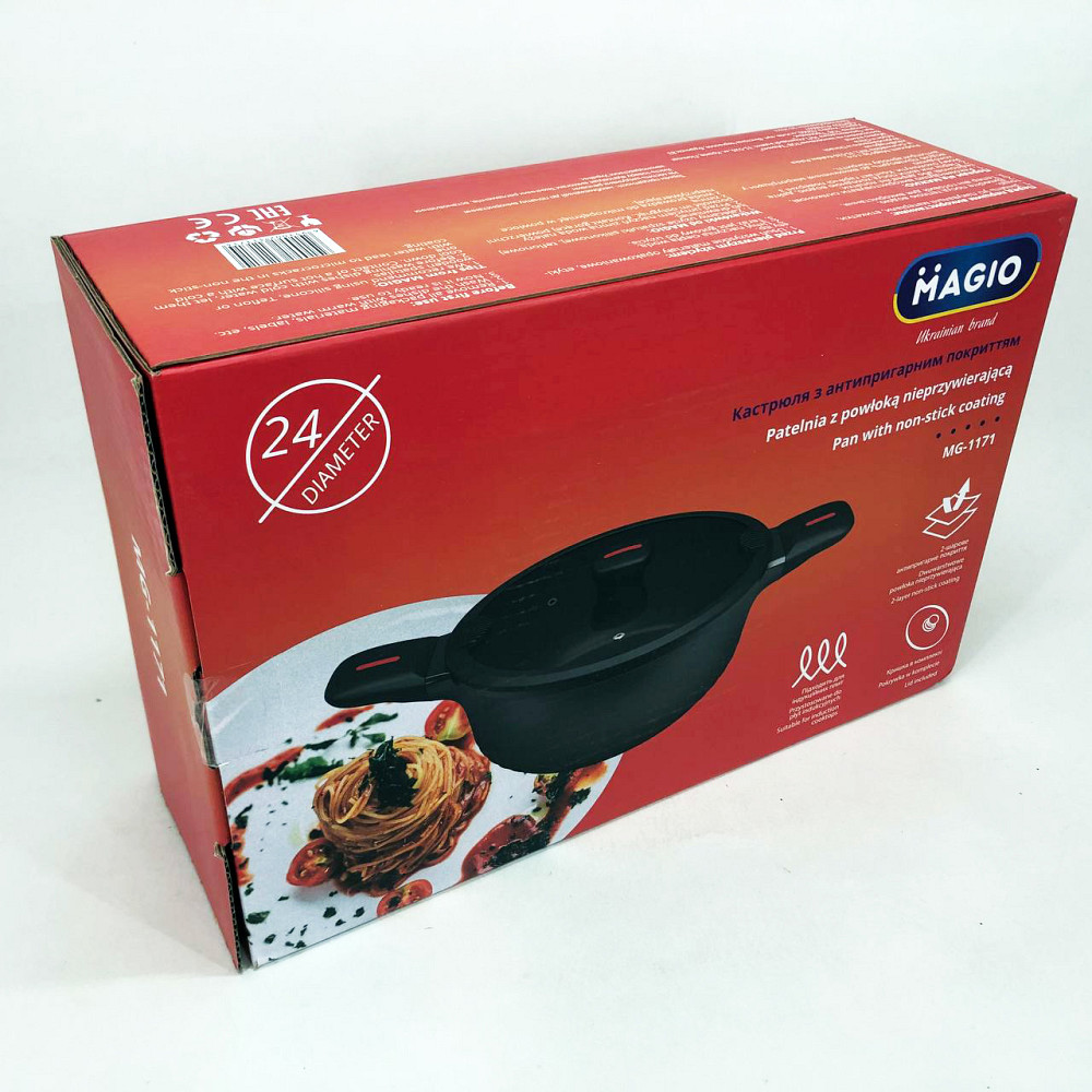 Каструля Magio MG-1171 Лита антипригарна 5л 24 см MV-85 Івано-Франківськ - фото 2