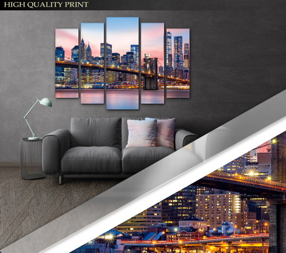 Модульна картина Захід Міст Art-313_5 ( 80х118см ) Київ