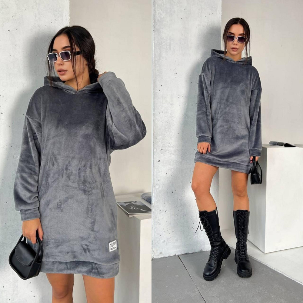 Жіноча тепла туніка-сукня двостороння мохра. Київ - фото 4